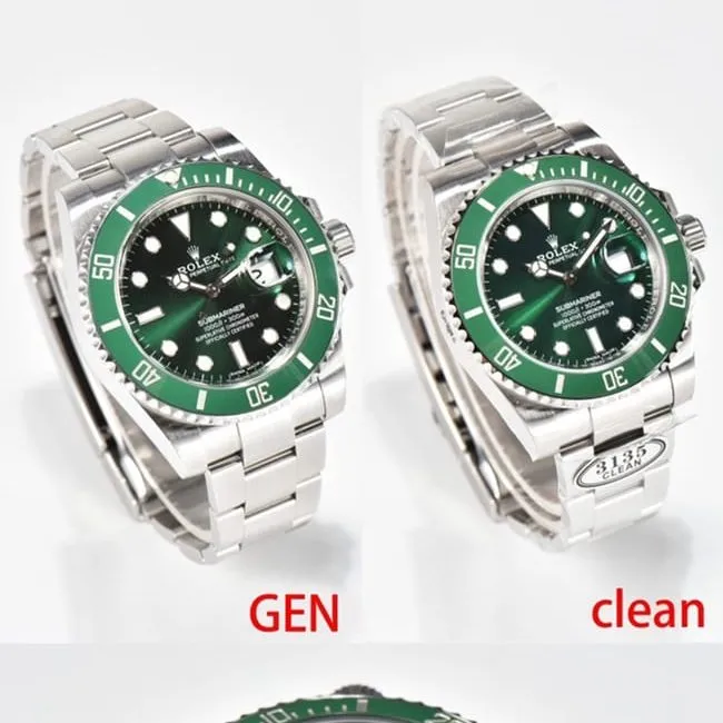 CLEANRolexC factory Starbucks Submariner3135 top-tier watch and Genuine difference and process evaluation detail shots