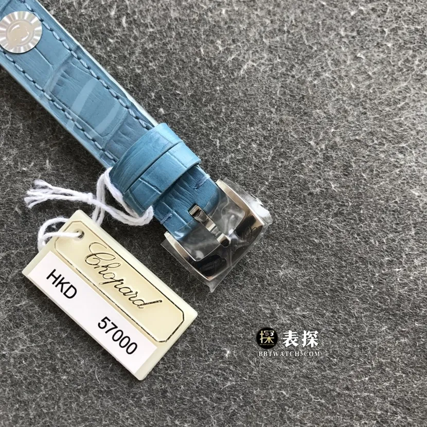 TWF factory Chopard women's five-bead happy diamond watch blue dialleather strap model pictures and prices front live photo