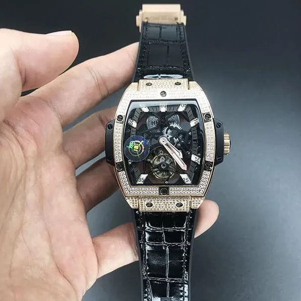 watch JBHublotMASTERPIECE series 906 genuine tourbillon barrel type men's mechanical watch side view