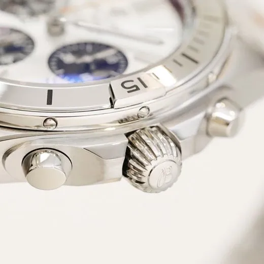 GF Factorytop-tier watch Breitling men's white dialsteel bracelet mechanical watch front view