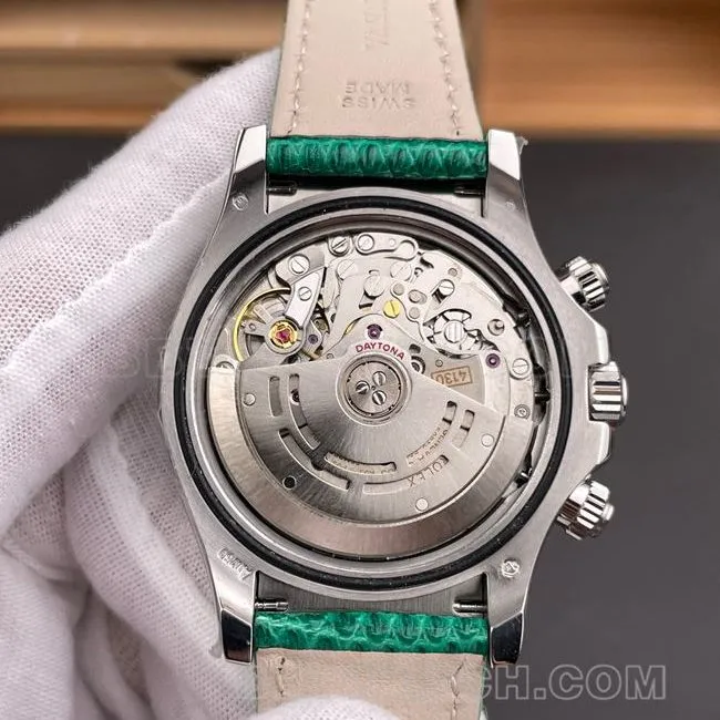 1:1replica watch PPM factory DaytonaRolex green mother-of-pearl disc 4130 mechanical caseback live photo