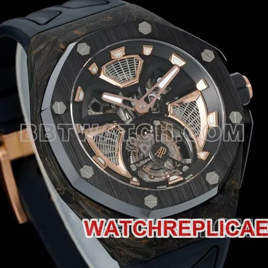 Audemars Piguettop-tier watch RM factory Royal Oak offshore floating tourbillon mechanical black rubber model front live photo
