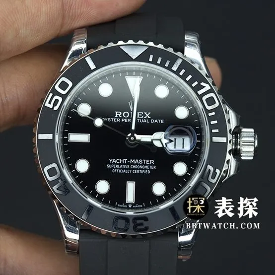 VS FactoryRolex Yacht-Master top-tier 1:1super watch black dial rubber model pictures and prices crown live photos