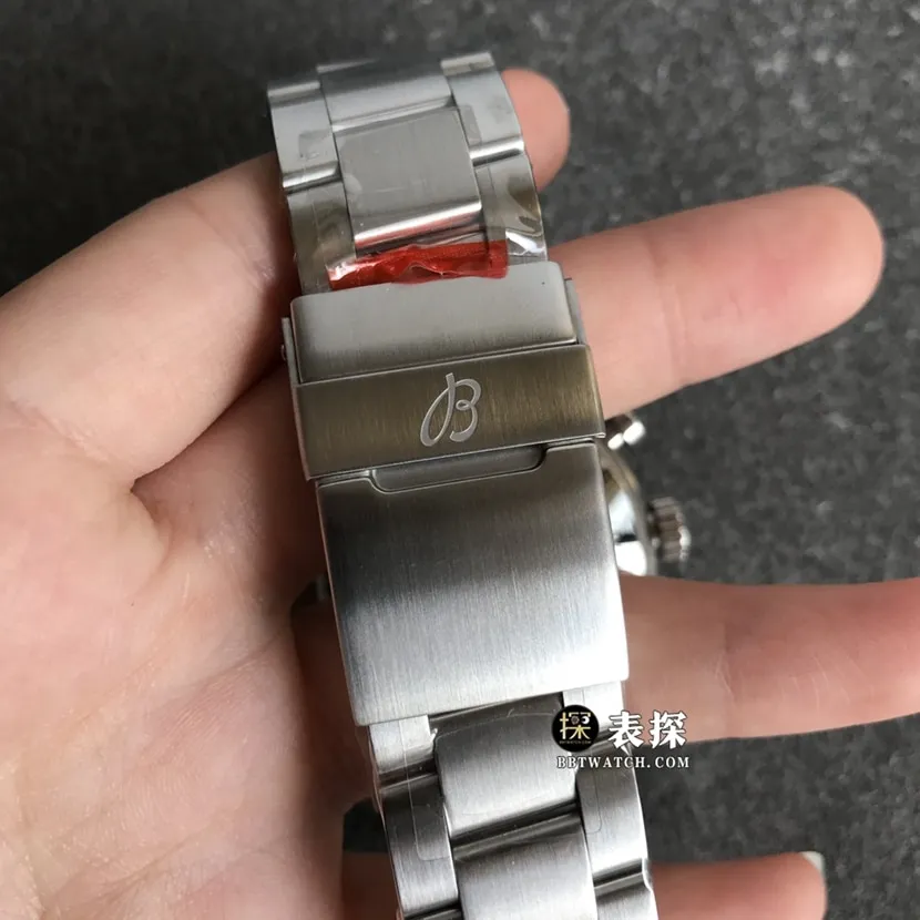 BL factory Breitling Legend Aviation top-tier watch men's black panda plate steel bracelet model pictures and prices caseback live photo