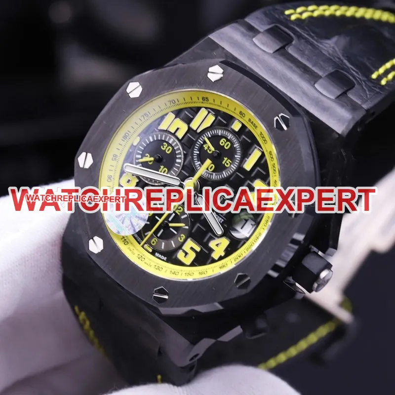 JF Audemars Piguet 26176FO Carbon Fiber 42mm diameter 3126 movement men's watch review case back photos