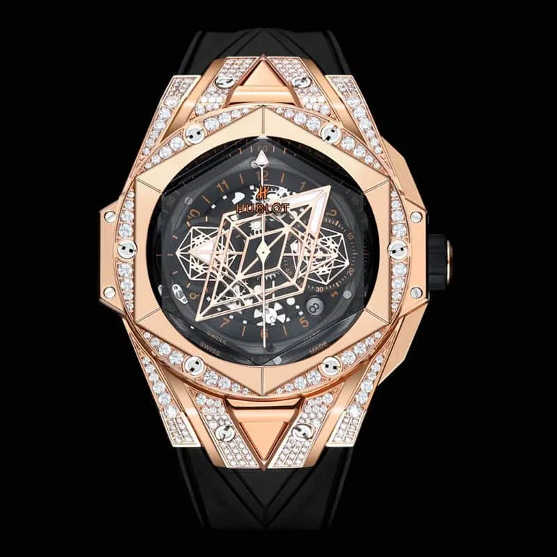 HublotHublothigh-quality watch brand new BigBangSangBleuII tattoo men's mechanical watch front view