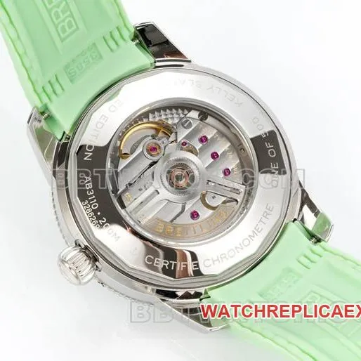 1:1replica watch super ocean culture BLS factory Breitling light green dial rubber braceletfront live photo