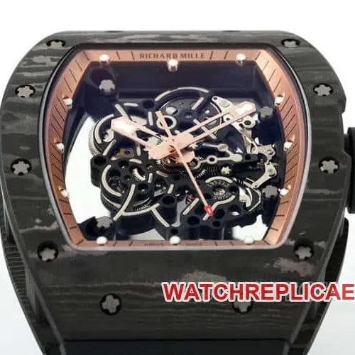 APSRichard Mille1:1super carbon fiber case black rubber model RM055front live photo