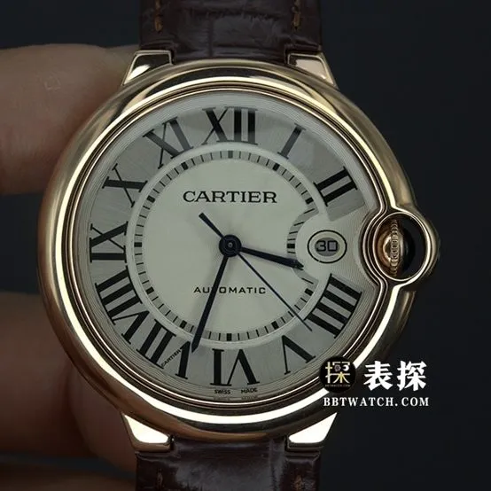 AF FactoryCartier Blue Balloon WGBB0030top-tier watch men's silver gray plate leather strap model pictures and prices front live photo
