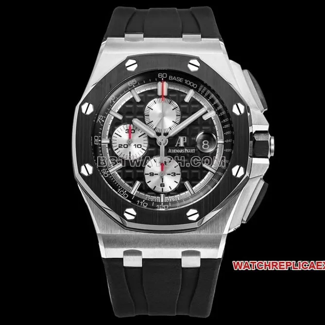 TW factory Audemars PiguetRoyal Oak offshore top-tier dark gray plate rubber model 26400front live photo
