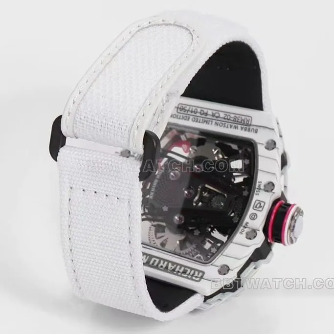 Richard Mille men's white fabric RM 38-02 front live photo