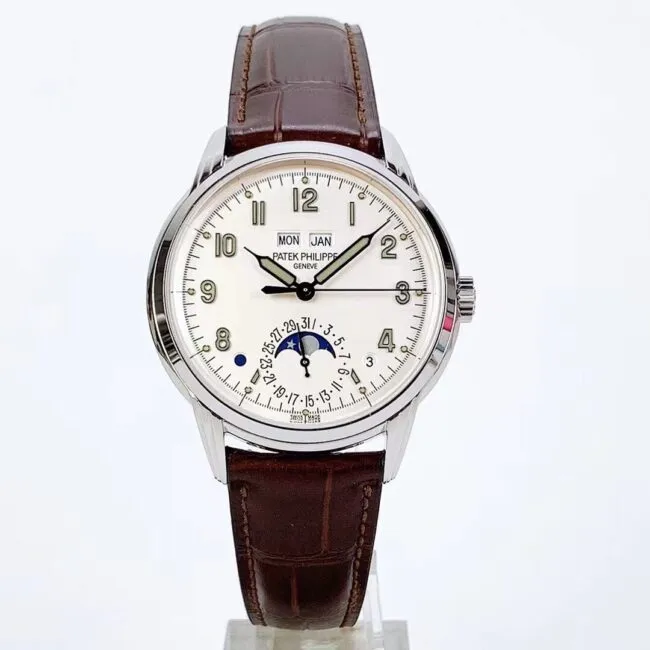 top-tier replicaPatek PhilippePP super complex function 5320G series white steel white dial men's mechanical watch front view