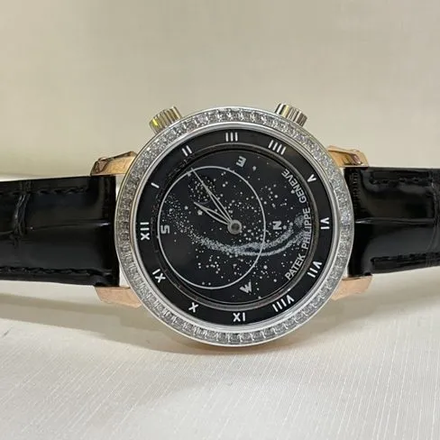 Patek Philippetop-tierhigh-quality watch men's black dial black belt South African T square diamond leather strap watch detail shots