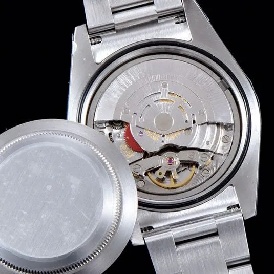Rolextop-tierhigh-quality watch Oyster Perpetual series men's mechanical purple plate steel bracelet watch detail shots
