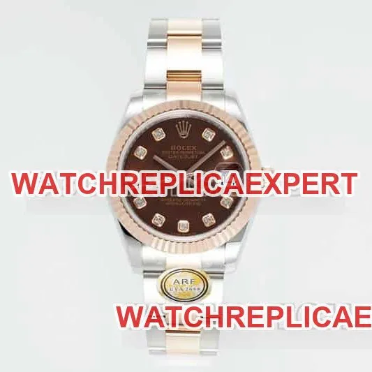 ARF FactoryRolex log top-tier 1:1high-quality brown disk 31mm gold three-grid chain link 278271front live photo
