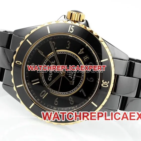 Chaneltop-tier replicablack dialyellow goldceramic bezelsteel bracelet model H9541side live photo