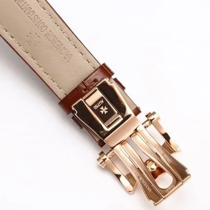 VCR factory Vacheron Constantintop-tier watch Malta tourbillon series men's white dial brown belt watch front view