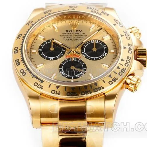 top-tier watch RolexJF factory Daytona gold plate yellow gold case 4131 mechanical steel bracelet front live photo