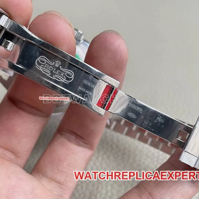 top-tier watch ERF factory GMT-MasterRolexblack dial red and blue circle 3285 mechanical front live photo