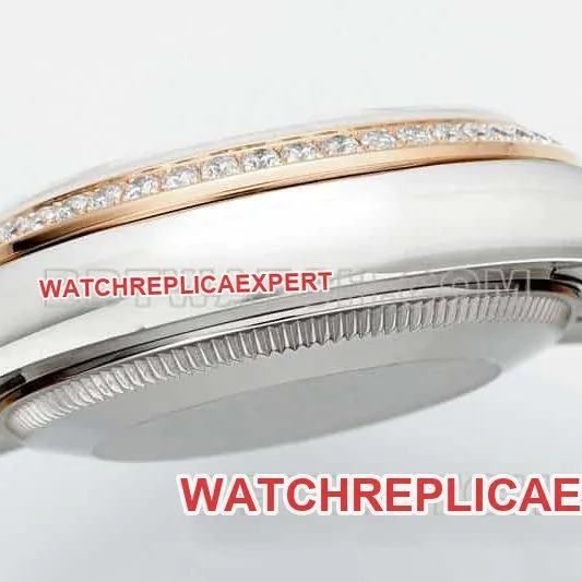 ARF FactoryRolex log 1:1top-tier purple disc diamond bezel31mm gold three-lattice chain link278381front live photo