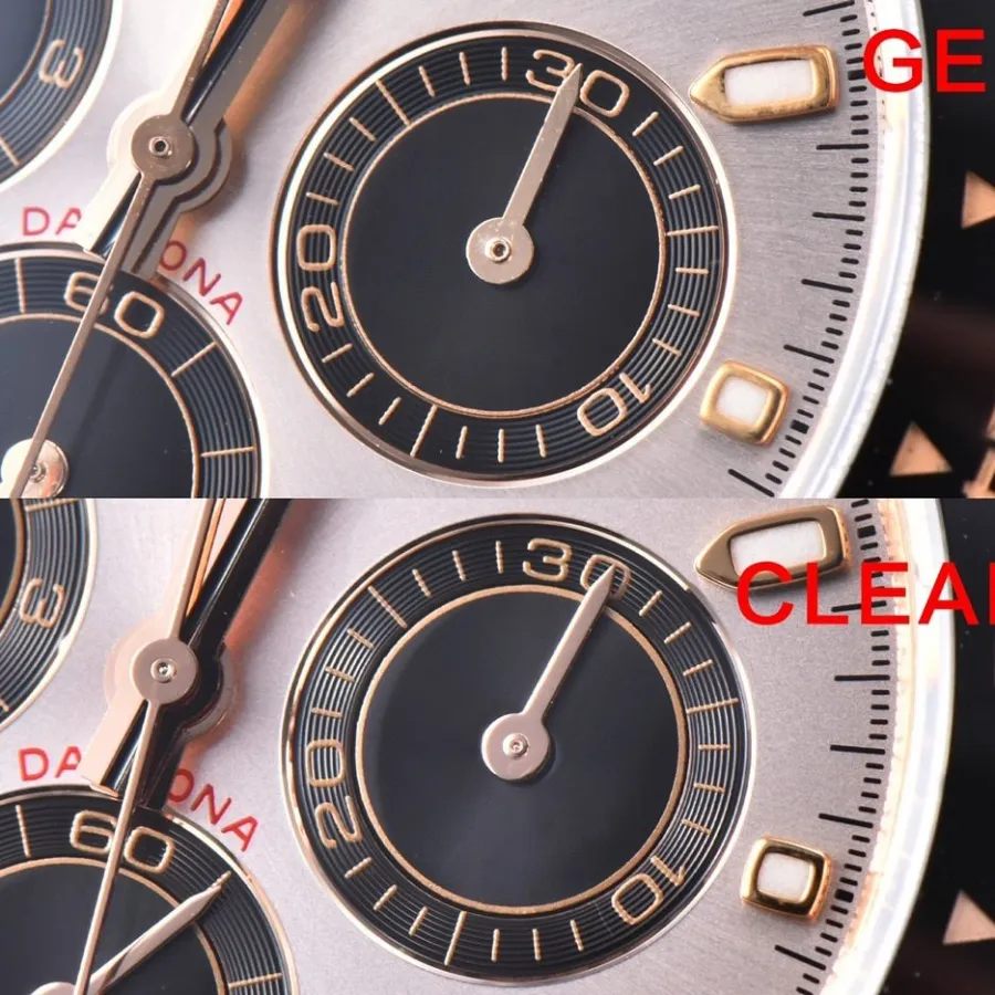 C factory rose goldDaytona genuine and fake comparison review Rolextop-tier watch front comparison picture