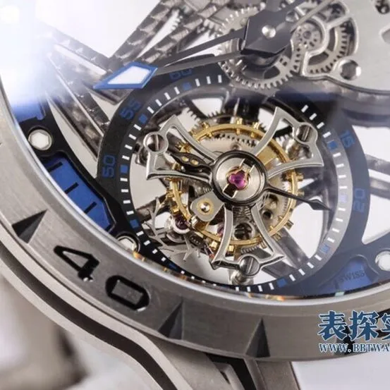 BBR King Roger Dubuis 1:1replica watch hollow tourbillon mechanical watch white RDDBEX0479detail shots