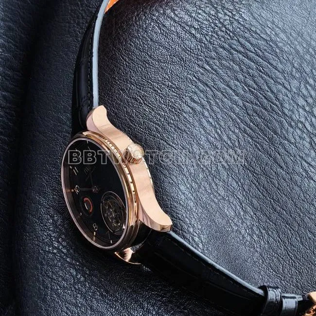 top-tier watch IWCTUR factory Portugal rose goldblack dialtourbillonfront live photo