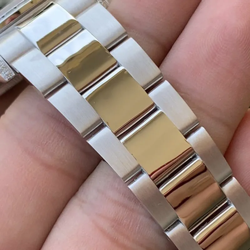 Rolex Rainbow Di men's steel bracelet watch front view