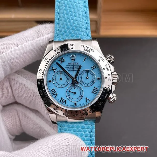 Watch PPM Factory DaytonaRolex Blue Fritillaria 4130 Mechanical Caseback Live Photo