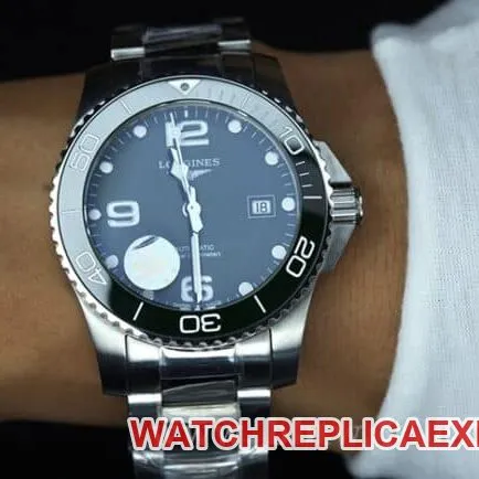ZF FactoryLonginestop-tier watch Concas green men's black dialsteel bracelet fully automatic movement watch clasp picture