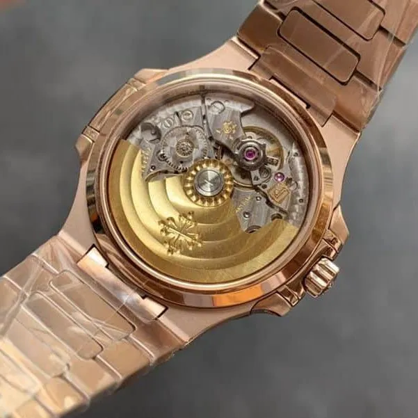 Patek Philippereplica watch Nautilusdiamond bezel full rose gold women's front view