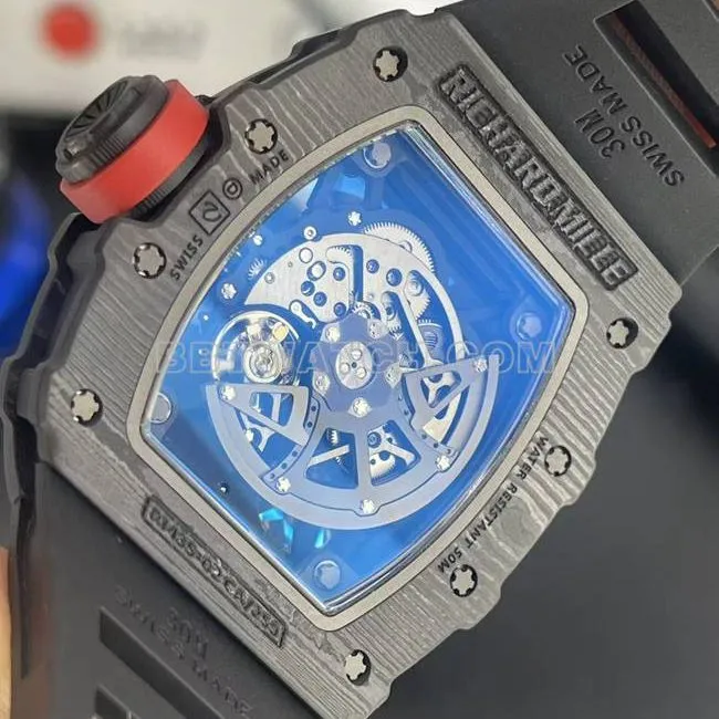 top-tier watch APS factory Richard Mille carbon fiber mechanical watch RM35-02front live photo