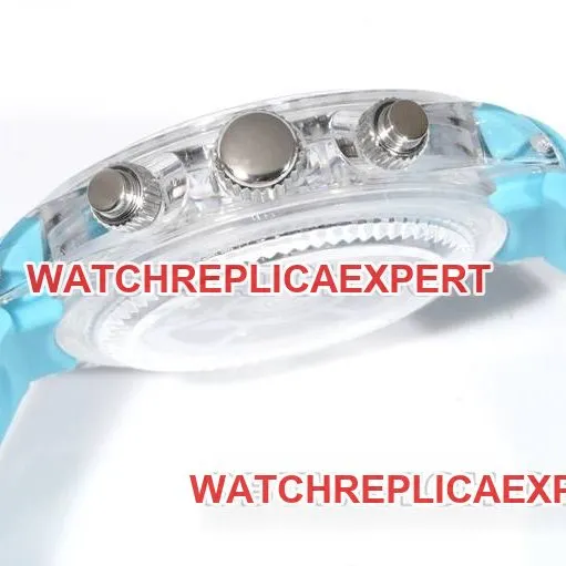 watch TW factory DaytonaRolex transparent case blue rubber braceletfront live photo