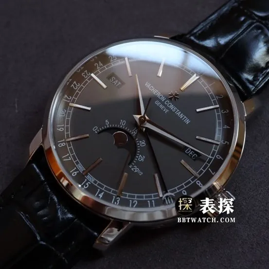 MX inherited Vacheron Constantin1:1replica watch men's dark gray plate leather strap model 4010T/000G-B740side live photo