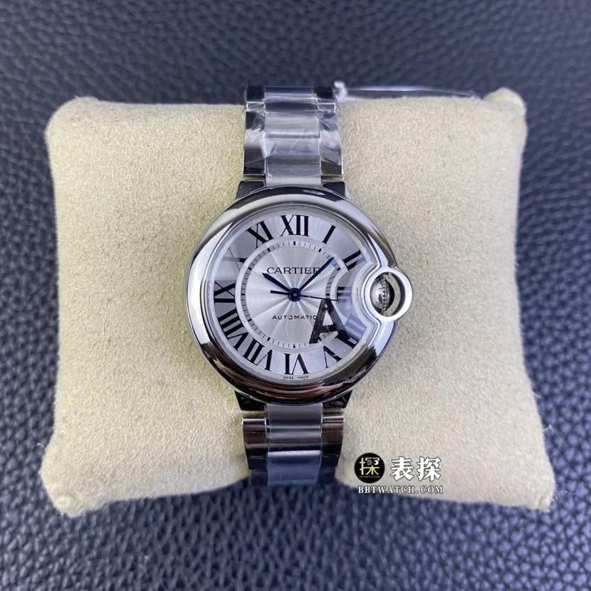 V6 factory Cartier blue balloon top-tier watch ladies silver white dialsteel bracelet model pictures and prices front live photo