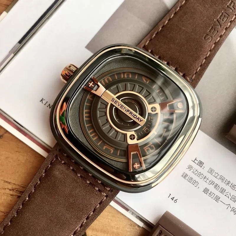 Sevenday display five watch Sevenfriday automatic movementmen's watch front view