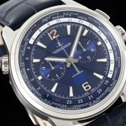 top-tier replicaHKJaeger-LeCoultre Beichen series blue dial world time chronograph men's watch front view