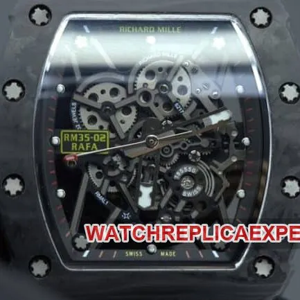 KV Factorytop-tier watch Richard Mille automatic movement men's black dialrubber strap watch front view