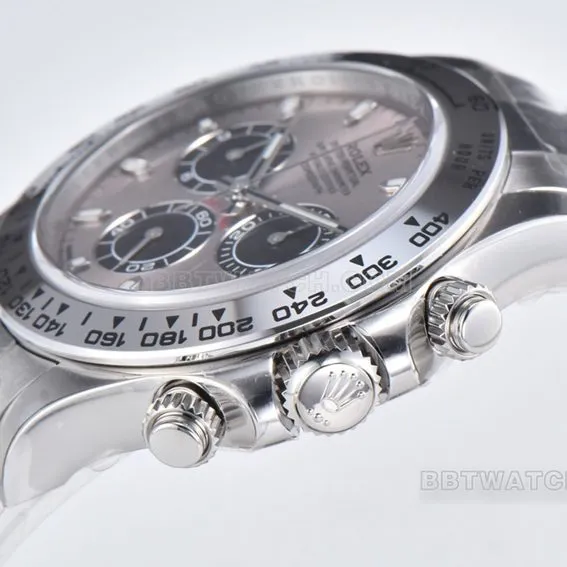 Factory C Rolex Daytona1:1super silver gray plate steel bracelet model m116509-0072side live photo