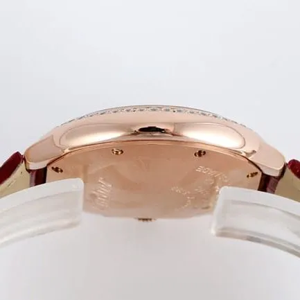 V6 factory top-tier watch Cartier automatic movement blue balloon series 33mm women's white dialleather strap watch front view