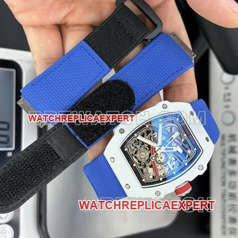 collectible watch UMI factory Richard Mille hollow plate white shell mechanical RM67-02front live photo
