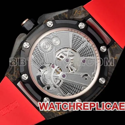 Audemars Piguet collectible watch RM factory Royal Oak offshore floating tourbillon mechanical red rubber caseback live photo