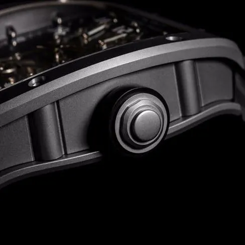 JB factory top-tier watch Richard Mille men's black dialrubber strapautomatic movementtourbillon watch side view