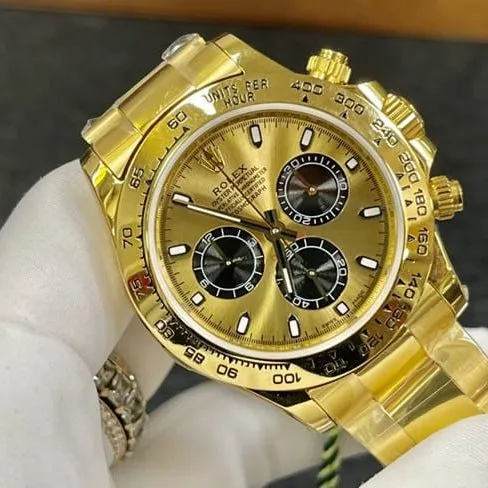 Rolextop-tier watch men's gold plate gold band Daytona series mechanical watch front view