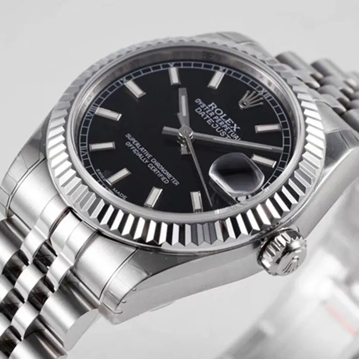 top-tier watch Rolex men's blue dial Oyster Perpetual Datejust 31mm series steel bracelet watch front view