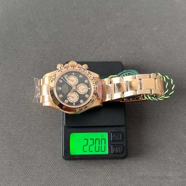 collectible watch RolexCBD factory Daytonarose gold case black dial4130front live photo