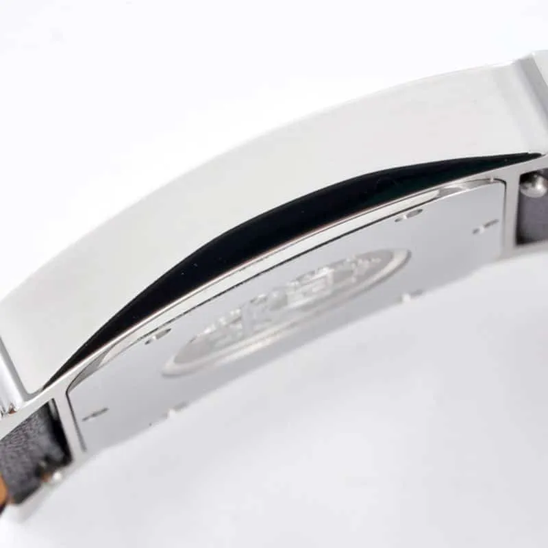 Hermès top-tiersuper cloneladies' watchHeureH series ladies quartz square fashion watch black leather white dialdetail shots