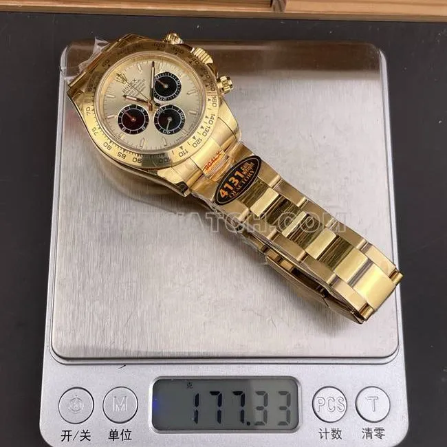 collectible watch QF factory DaytonaRolex gold plate yellow gold4131front live photo