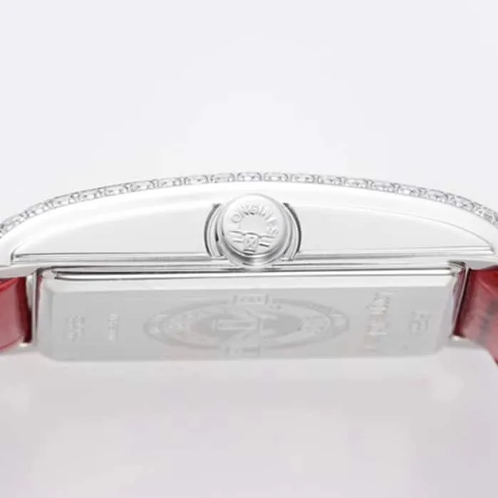 top-tier watch Longines women's white dial Dai Zhuowina series leather strap watch front view