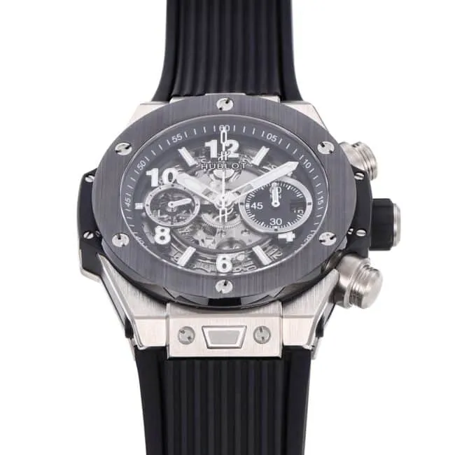 top-tier replicaZFHublot watch big bang series black dialtop-tier artifact new customized Hublot exclusive front view